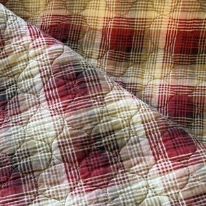 Eddie Bauer Rustic Plaid Quilt Set in Red, Green & Cream